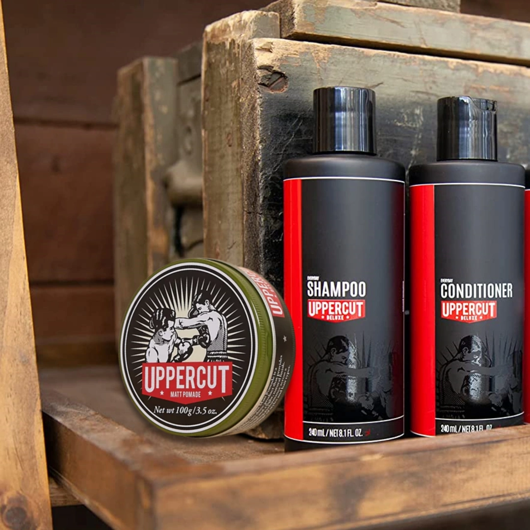 Uppercut Matte Vibes Csomag + Ajándék Lussoni Beard Shaping & Styling Comb (1db Everyday Shampoo, 1db Everyday Conditioner, 1db Matte Pomade) főképe